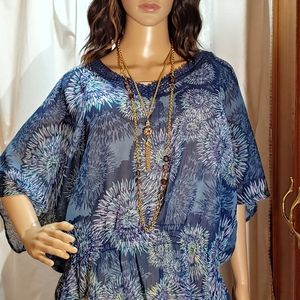 A.N.A. SZ XL relaxed fit sheer blouse